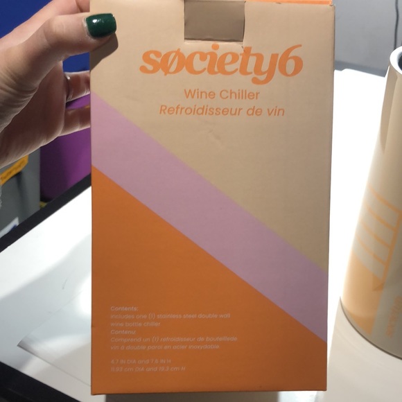 NIB Society6 beige and orange wine chiller - Picture 6 of 9